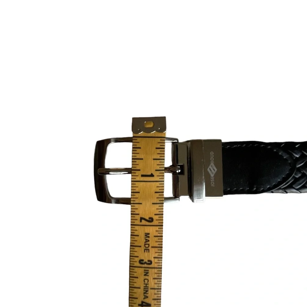Youth Boys Reversible Woven Leather Belt by Joseph Abboud, Black and Brown 22”